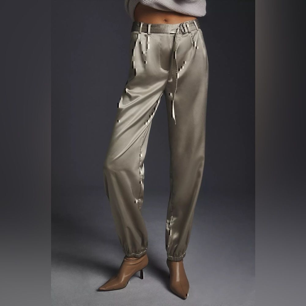 Anthropologie  Maeve Parachute Satin Pants Size 10 New